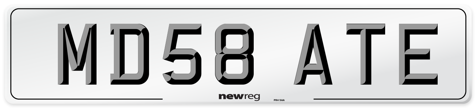 MD58 ATE Number Plate from New Reg